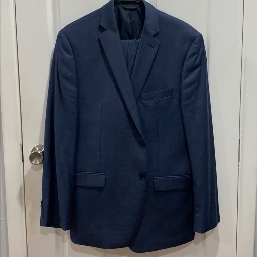 Blue Charcoal Calvin Klein 2 Piece Suit